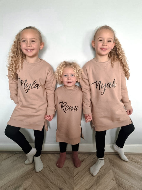 Personalised Kids Crew Neck Sweatshirt Dress