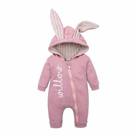 Baby and Kids personalised rabbit all in one onesie