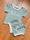 Personalised ribbed baby and kids shorts and t-shirt set