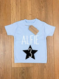 Baby and kids star birthday t-shirt