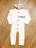 Personalised Baby and Kids Romper Jumpsuit Outfit Bodysuit & Head Band