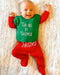 Personalised Reindeer 1st Christmas Sleepsuit & Bib Set