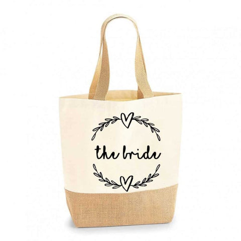 Personalised The Bride Wreath Canvas Tote Bag