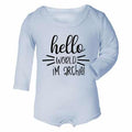 Personalised Long Sleeve Hello World Baby Grow