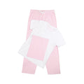 Personalised Womens Pyjamas Set Long Pants, T-Shirt & Bag In Grey & Pink