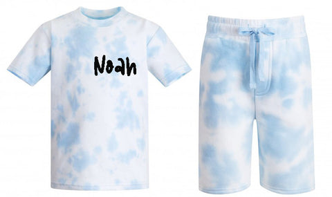 Personalised Baby and Kids Tie Dye Shorts and T-Shirt Set