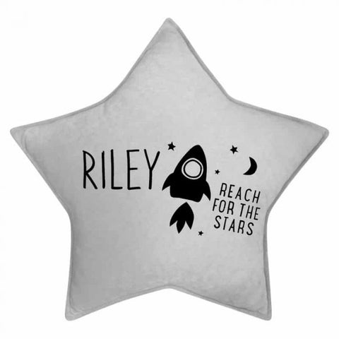 Reach for the stars personalised boys cushion