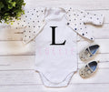 letter personalised baby grow