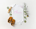 Personalised name and hat baby grow