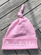 personalised new born baby pink hat
